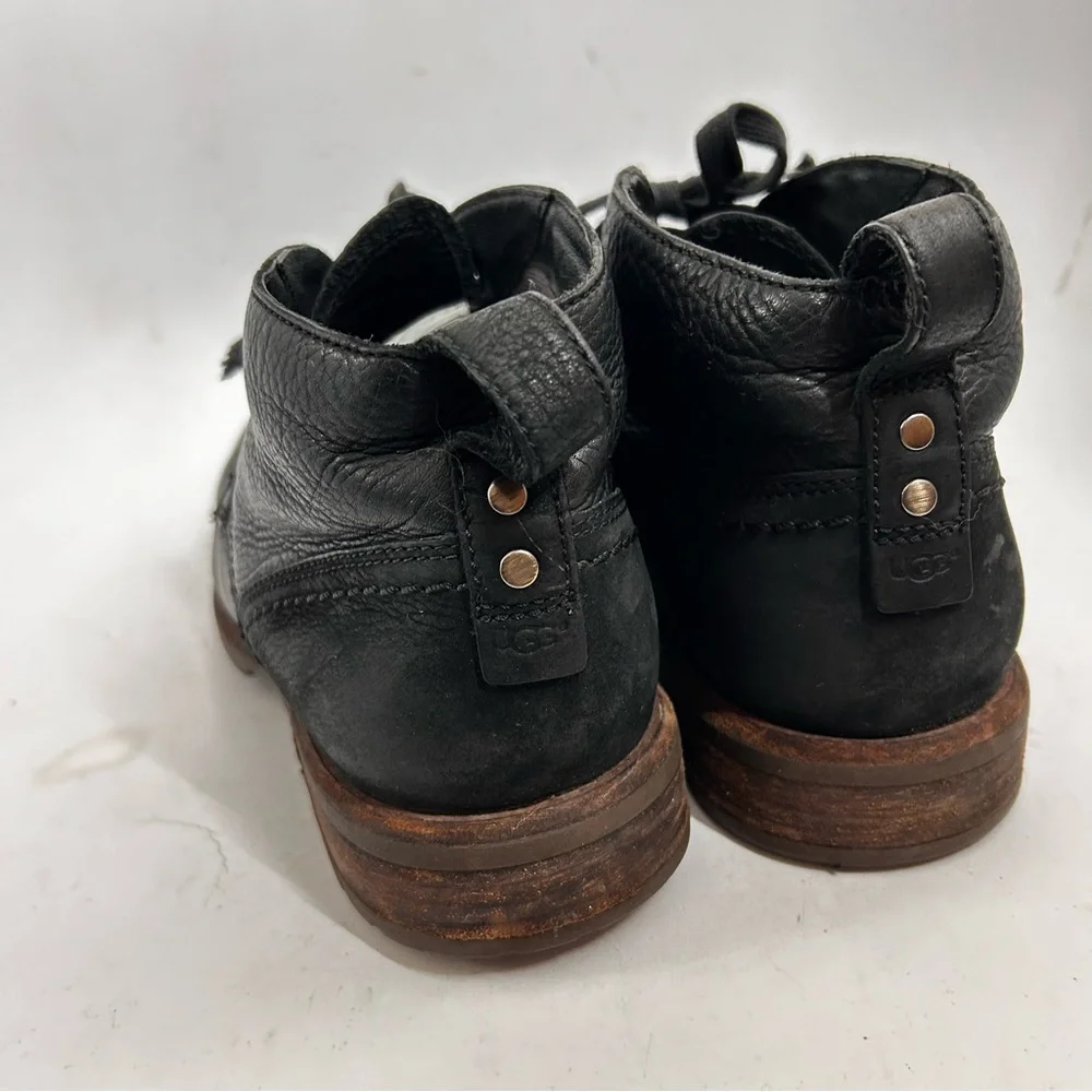 UGG Brompton 1008087 Mens Oxford Chukka Black Leather Boots 10.5